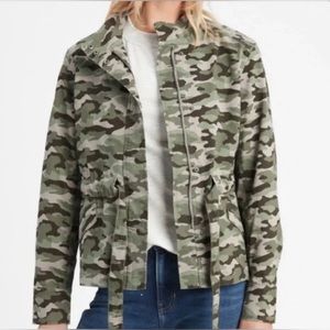 Petite Banana Republic Army Camo Moto Wrap Jacket